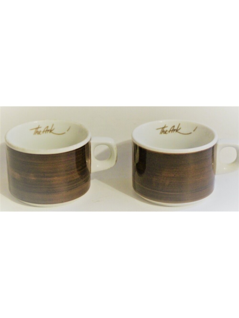 BAUSCHER WEIDEN The Ark Set/2 Bistro Cup*VTG Bavaria Germany*Faux Woodgrain